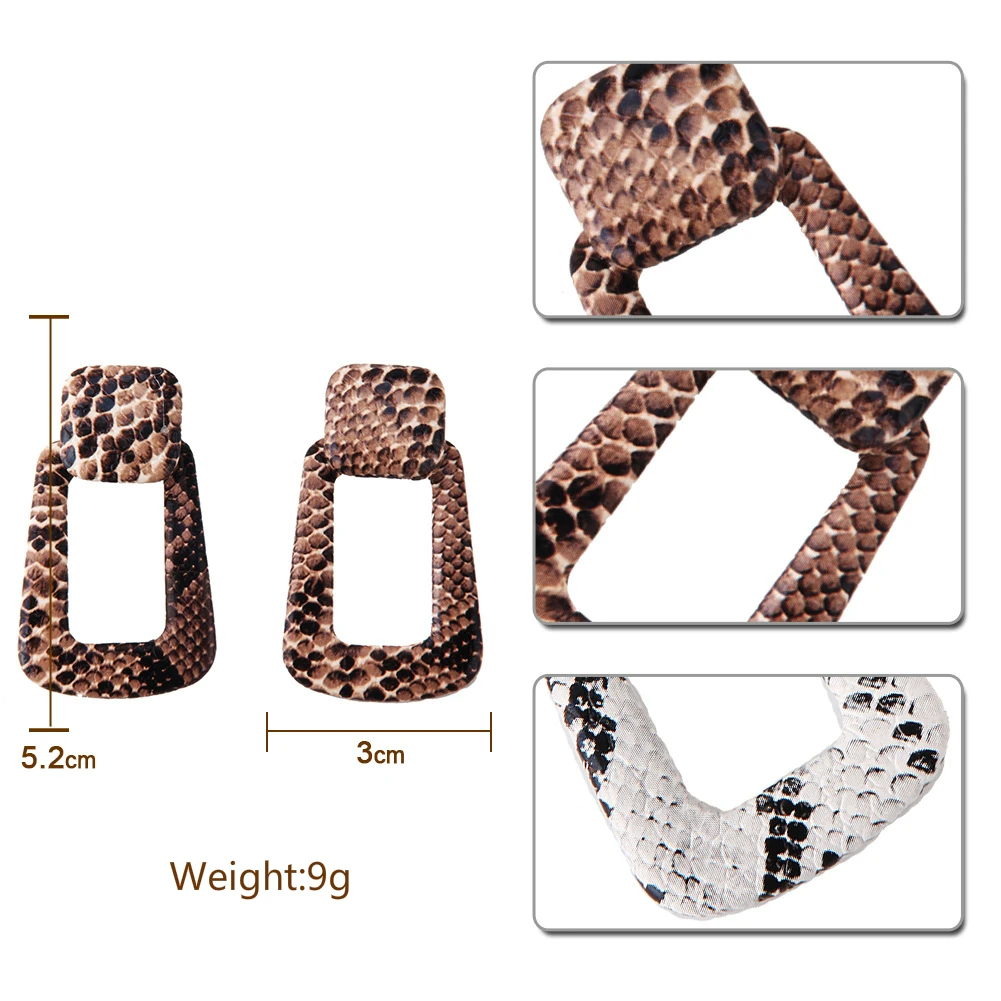 Модные Эффектные серьги со змеиным принтом для женщин Винтажные Украшения