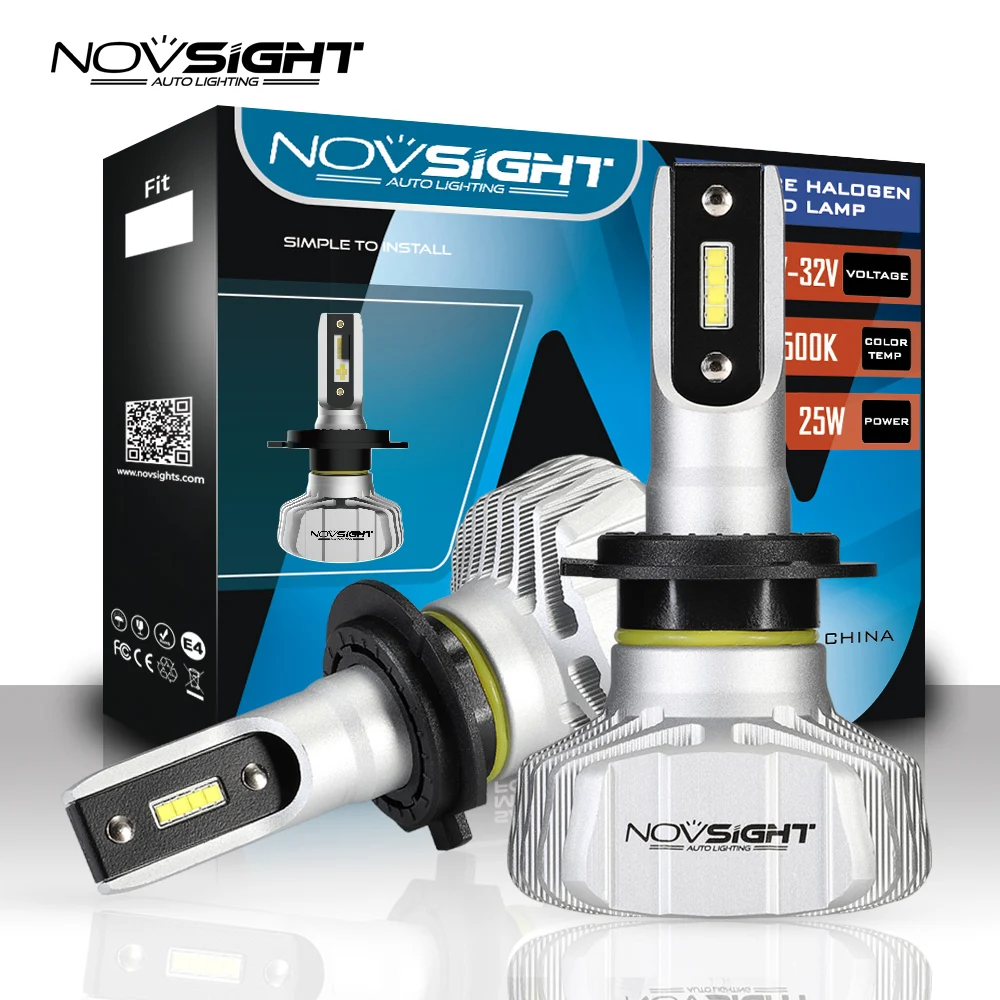 Автомобильная фара NOVSIGHT mini лампочки с ампулой светодиодов h7 h4 супер белый свет H1