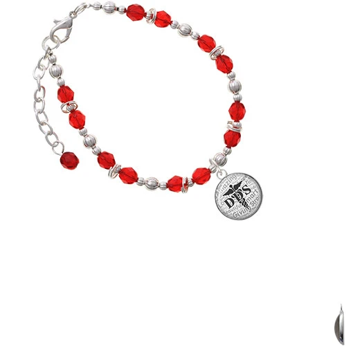 Серебряный куполообразный черный браслет DDS красные бусинки| |