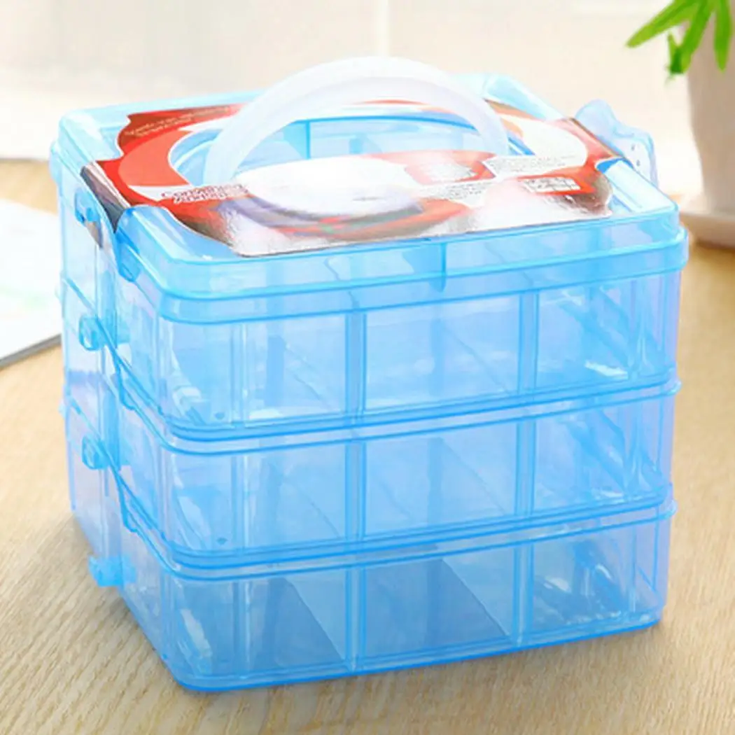 Home Creative 3-Layer Detachable Jewellery Case Pill Box Desktop Modern Storage Rectangle | Дом и сад