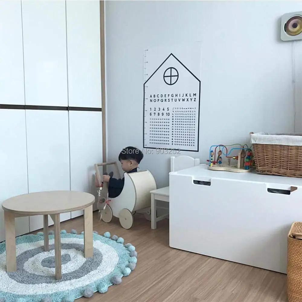 

Waterproof Children Learning Wall Stickers - Height Ruler Cognitive Figure English Wall Stickers - Early Education Puzzle P