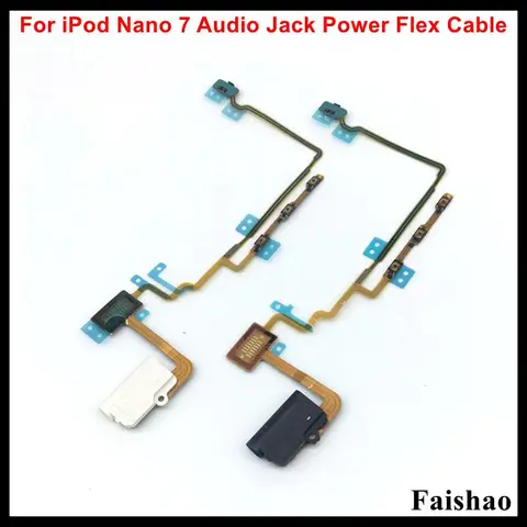 FaiShao новые наушники аудио разъем Кнопка громкости гибкий кабель для iPod Nano 7 7-го поколения Белый Черный Замена