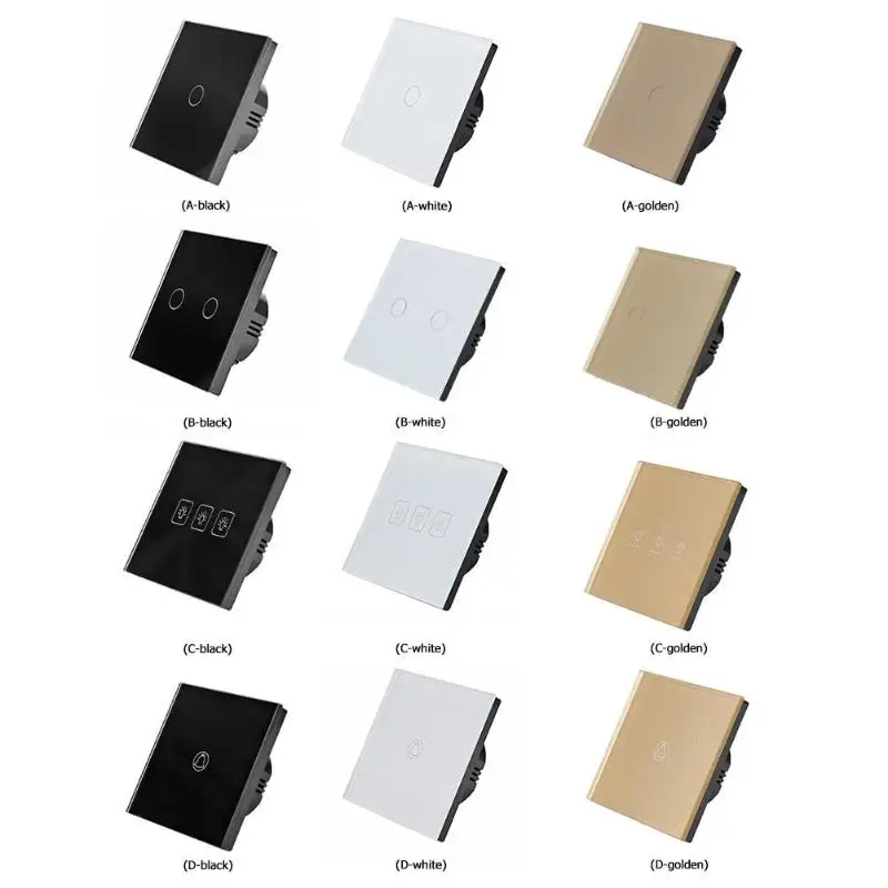 Сенсорный выключатель переключатель из хрустального стекла 220 В 1 банда 2 банды 3