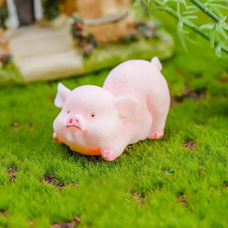Kawaii животные Свинья фигурки Смола Настенная Декорация голова оленя подарок для