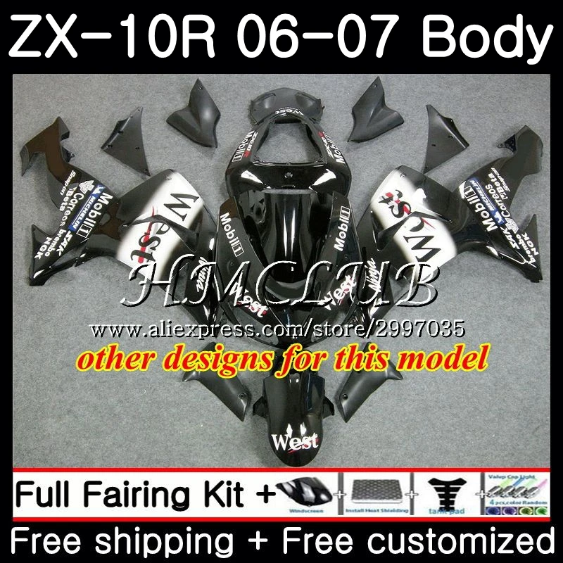 Боди для KAWASAKI Светло-Зеленый NINJA ZX1000C ZX-10R 2006 2007 61HC. 16 ZX1000 C ZX 10 R 10R 06 07 ZX10R комплект