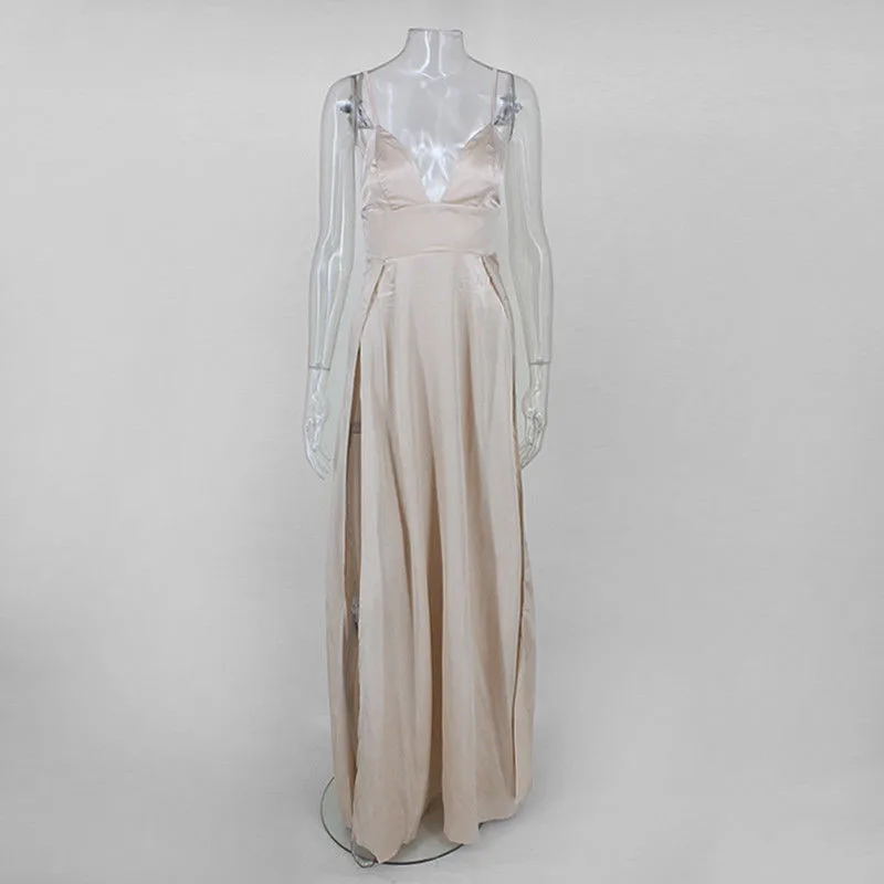 Женское длинное платье без рукавов Повседневные Вечерние платья из полиэстера с