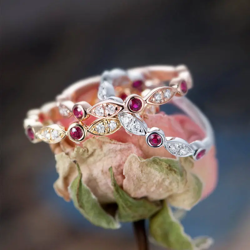 Модные розовое золото золотые обручальные кольца для женщин размер 6 10 обещание