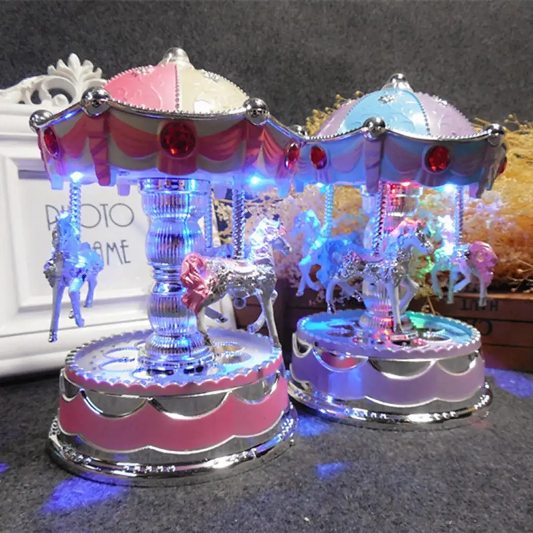 Beautiful LED Light Glow Merry-Go-Round Music Box Birthday Christmas Wedding Party etc. Home Decoration | Дом и сад