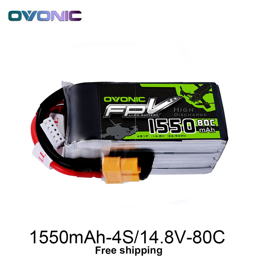 Аккумуляторная батарея OVONIC 1550 мАч 4S1P/14 8 в 80C Max 160C Lipo XT60 Plug FPV для гоночного дрона