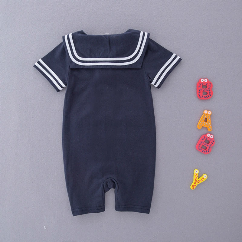 Summer Rompers For Baby Boys Sailor Suit Navy Style Comfortable Clothes Kid Clothing Breathable New Year |