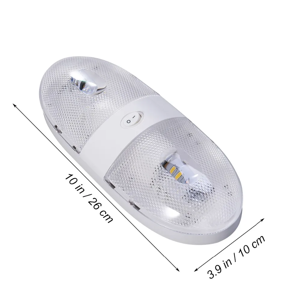 4 шт. двойной светодиод 12 В Вт купольный свет RV с переключателем вкл/выкл