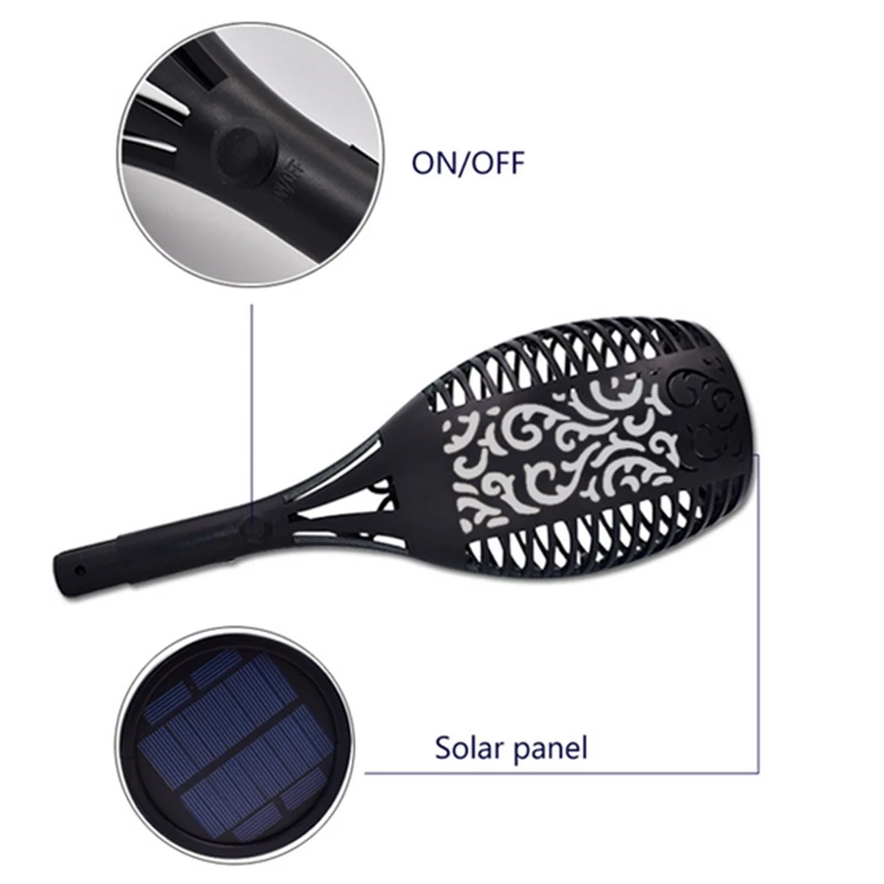 Solar 96 LED Flickering Flame Torche Light Waterproof Outdoor Landscape Decor for Garden Lawn | Освещение