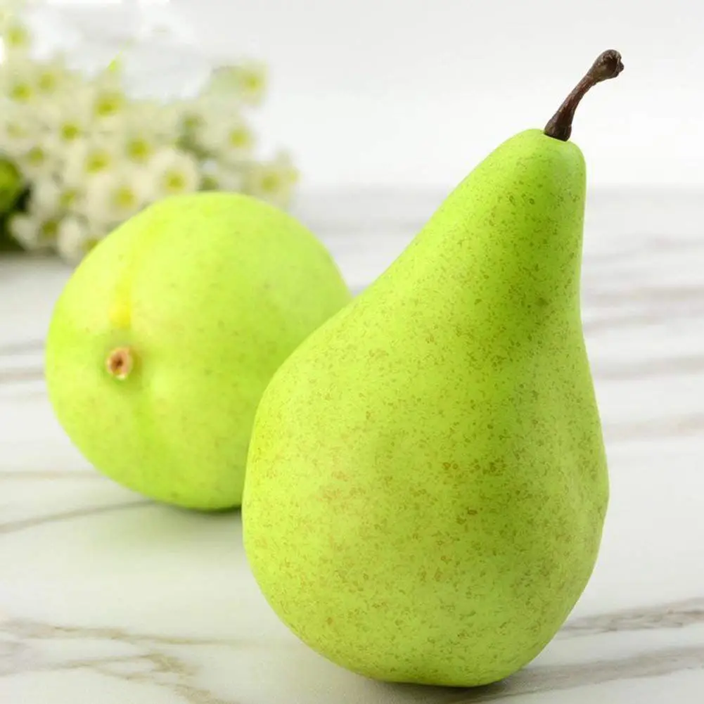 4 лучшие искусственные зеленые груши декоративные Fruit 4x3 дюймов|Искусственные