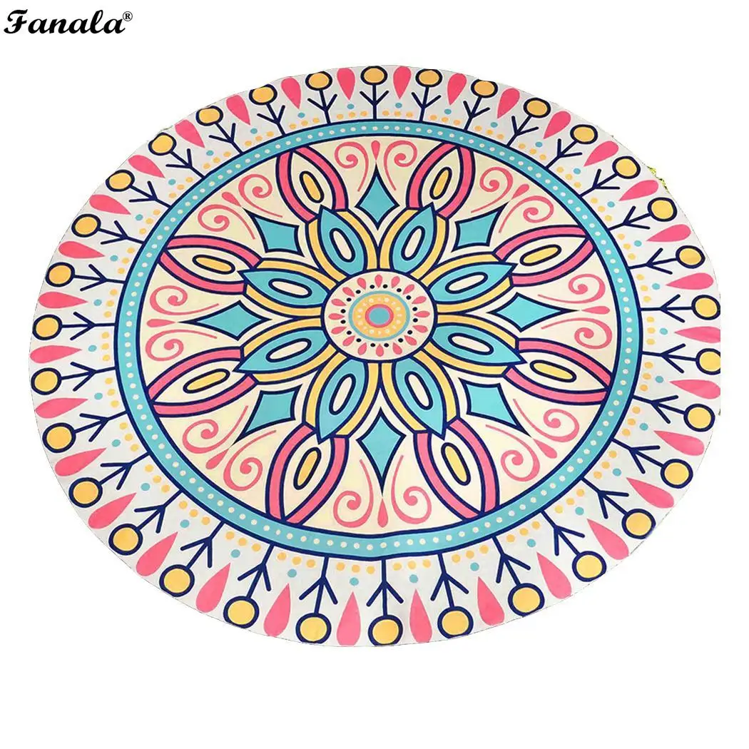 Круглый Гобелен пляжный коврик для йоги Павлин Boho Roundie весна лето настенная