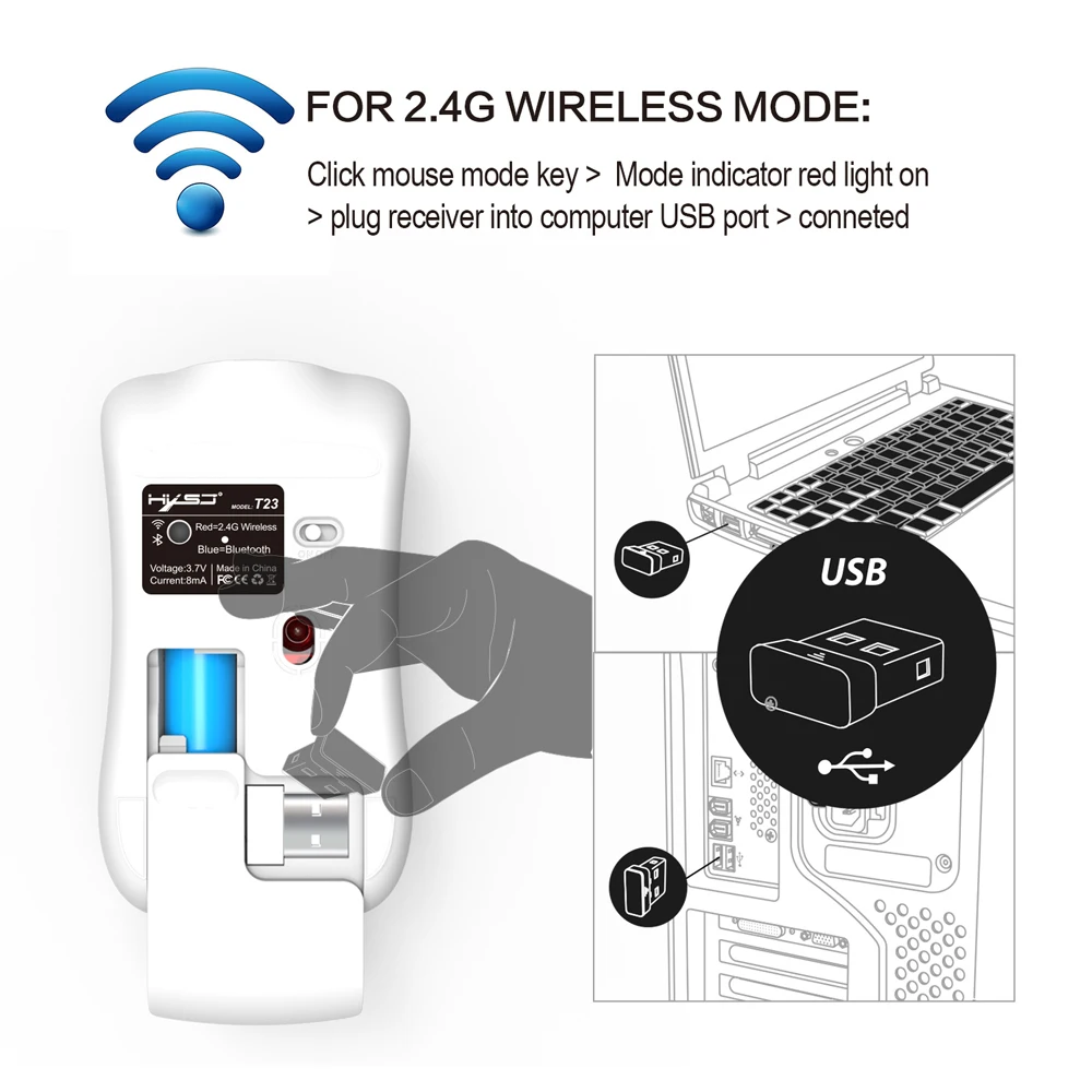 

Wireless Mouse business design Bluetooth Mice 2.4Ghz Wireless High Speed T23