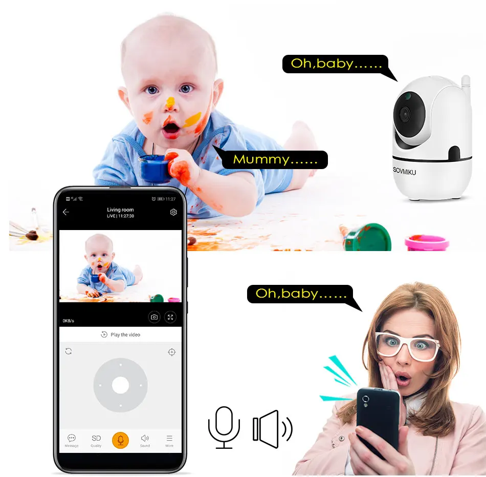 1080P облачная Беспроводная IP камера Wifi домашняя безопасности с функцией