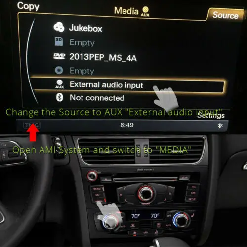 Bluetooth аудио кабель MMI адаптер для подключения к разъему Aux радио Audi Q5 A5 A7 R7 S5 Q7 A6L A8L
