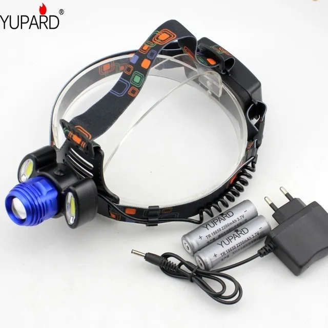 YUPARD T6 LED + 2 * COB Высокая Яркость Регулировка масштабируемого зума в/OU кемпинговая