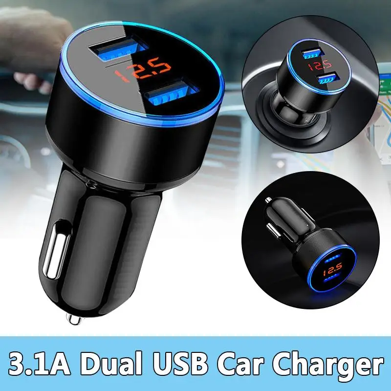 Автомобильное зарядное устройство с двумя USB портами 3 1 А 5 В|Адаптер питания| |
