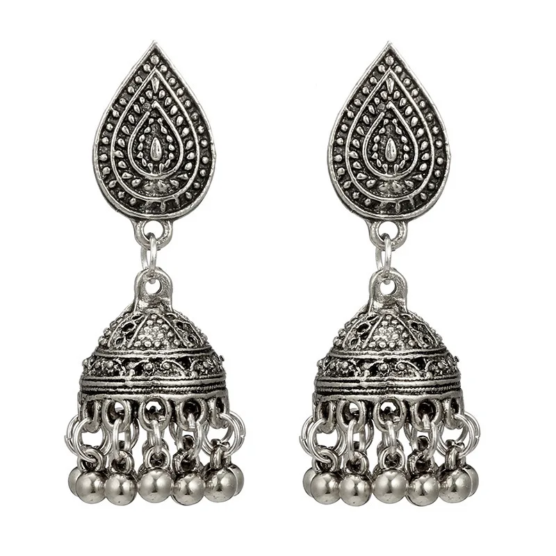 Цыганские украшения ретро этнические серебряные индийские Jhumka маленькие