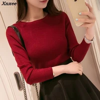 2018 autumn spring cashmere sweater women fashion sexy big o neck women sweaters and pullover warm long sleeve knitted oh100
