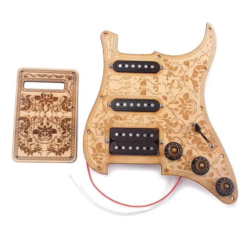 SSH Prewired загруженный Pickguard звукосниматели &quotхамбакер&quot деревянная накладка на