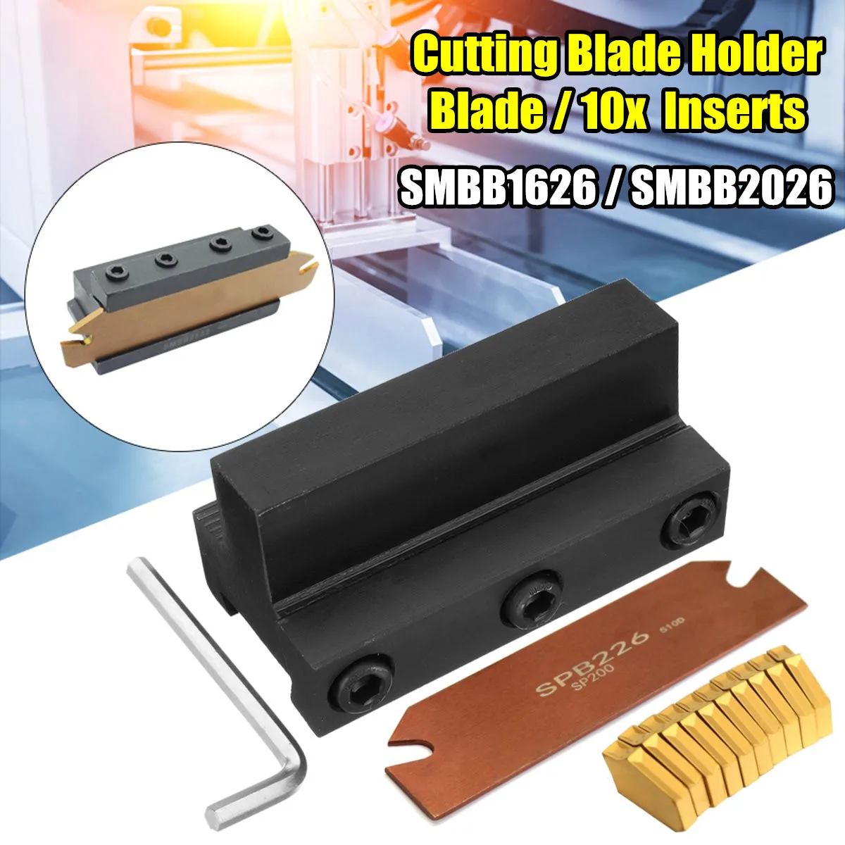 

SMBB1626/SMBB2026 Cutting Blade Holder+Cut-Off Cutter Blade Inserts For GTN-2