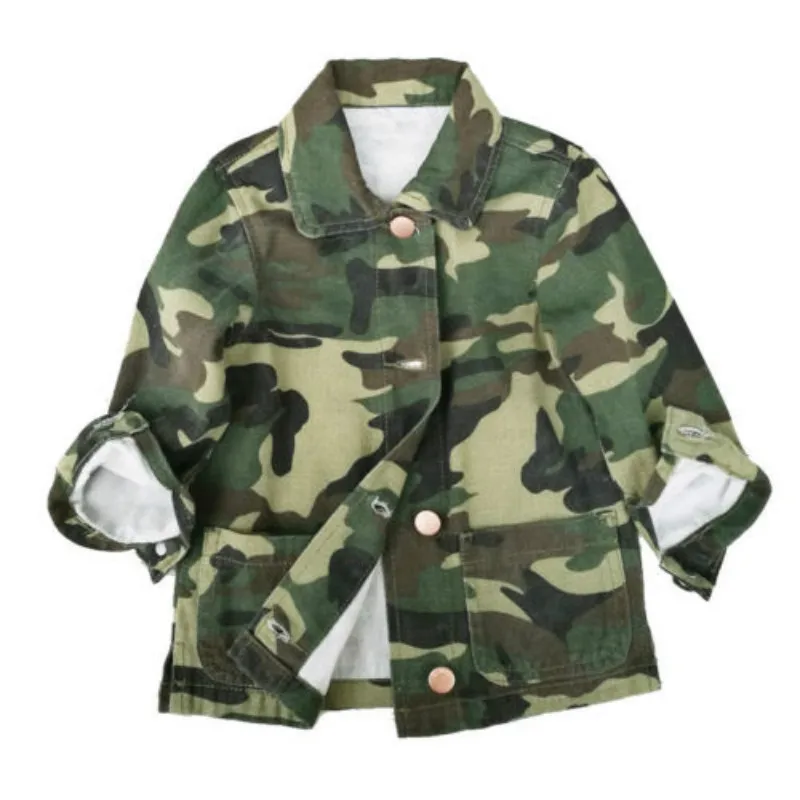 Pudcoco 2019 New Brand Toddler Girls Boys Jacket Warm Fall Button Coat Camo Clothes 2-8Y | Детская одежда и обувь