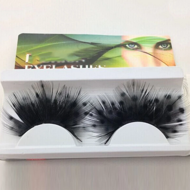 12 цветов одна пара Пятнистое перо драматические Необычные платья накладные