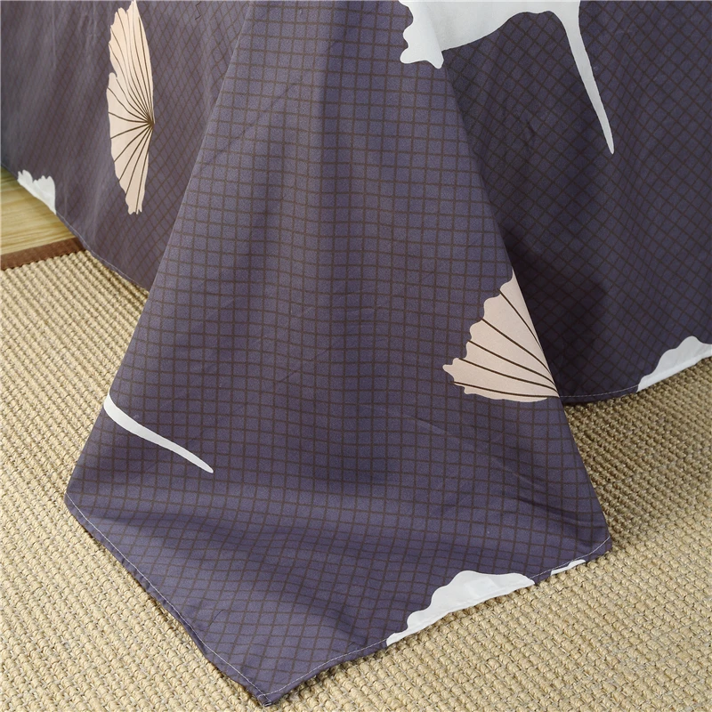 King Size Bed Sheet With Pillowcase Single Double Queen Linen Reactive Printed Flat Set Leaf Bedding Sets35 | Дом и сад