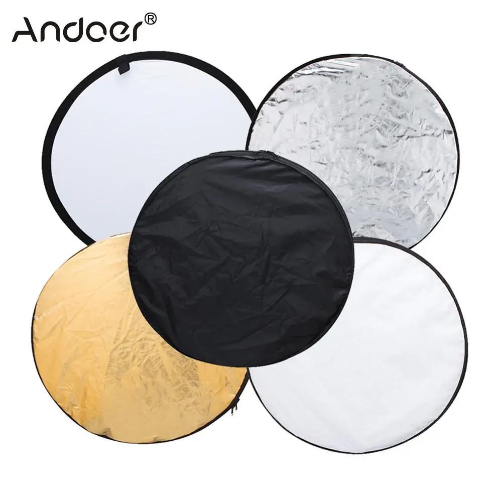 Andoer 43&quot 110cm 5in1 Multi Portable Collapsible Photography Studio Photo Light Reflector (Gold Silver White Black Translucent) |