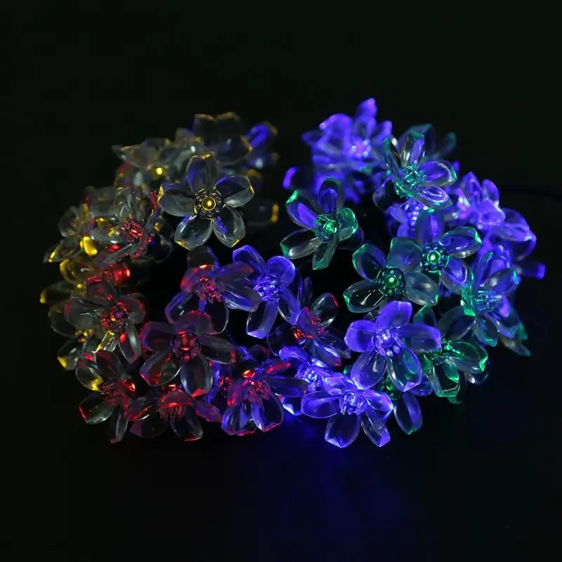 50 LED Peach Blossom Solar Fairy String Light Outdoor Party Decor(Colorful) | Лампы и освещение