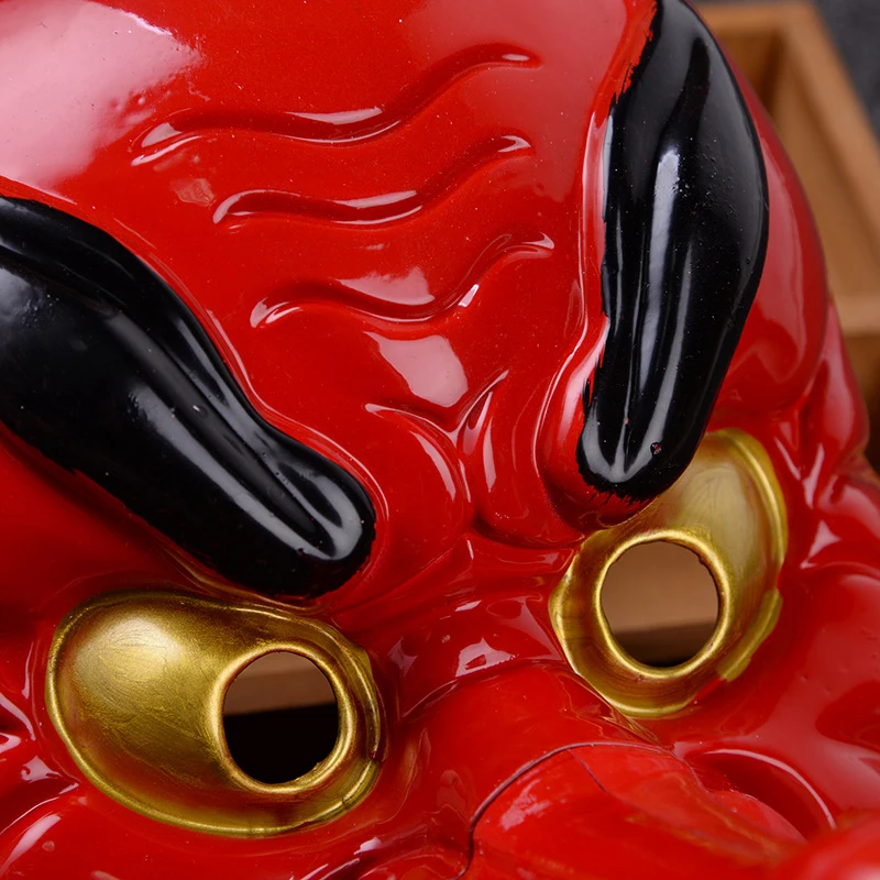 Пластиковая маска для Хэллоуина красная ужасная Tengu с длинным носом реквизит