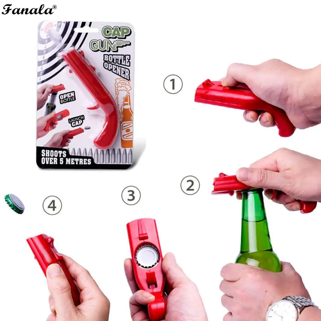 Creative Portable Beer Bottle Opener Cap Launcher Ejector Kitchen Bar Red Blue Tool | Дом и сад