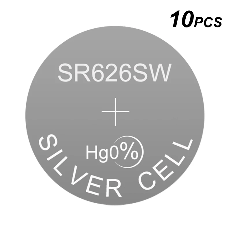 Щелочная Кнопка Серебряная батарея для часов LR626 1 5 в 0Hg LR монета SR626SW заменяет AG4 177