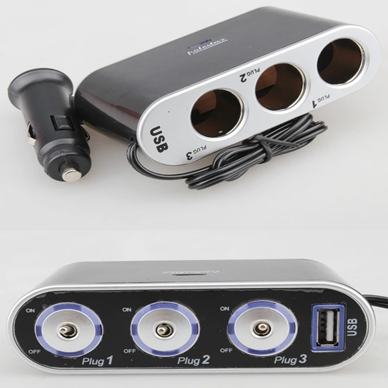 Универсальный автомобильный usb-порт 3 способа прикуривателя Зарядное устройство