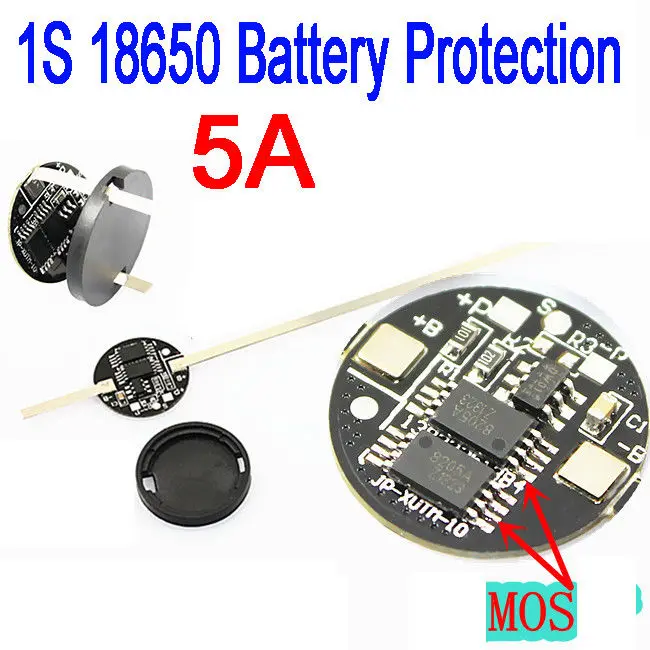 

DYKB 1S 5A PCB BMS Battery Protection Board for 1 pack 3.7V 18650 Li-ion lithium batteries Cell +Black Plastic base