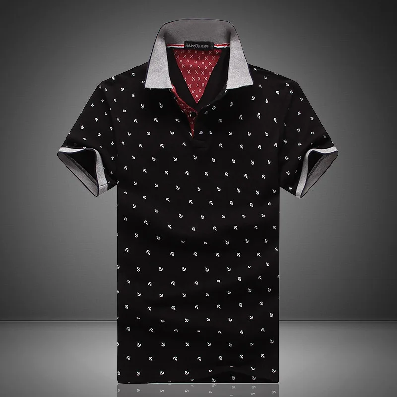 Новый бренд мужские поло S рубашки с принтами 100% хлопок короткий рукав Camisas