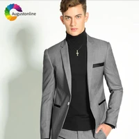 latest coat pant designs grey classic men business suits with pants slim fit groom tuxedos male blazer jacket 2 piece ternos