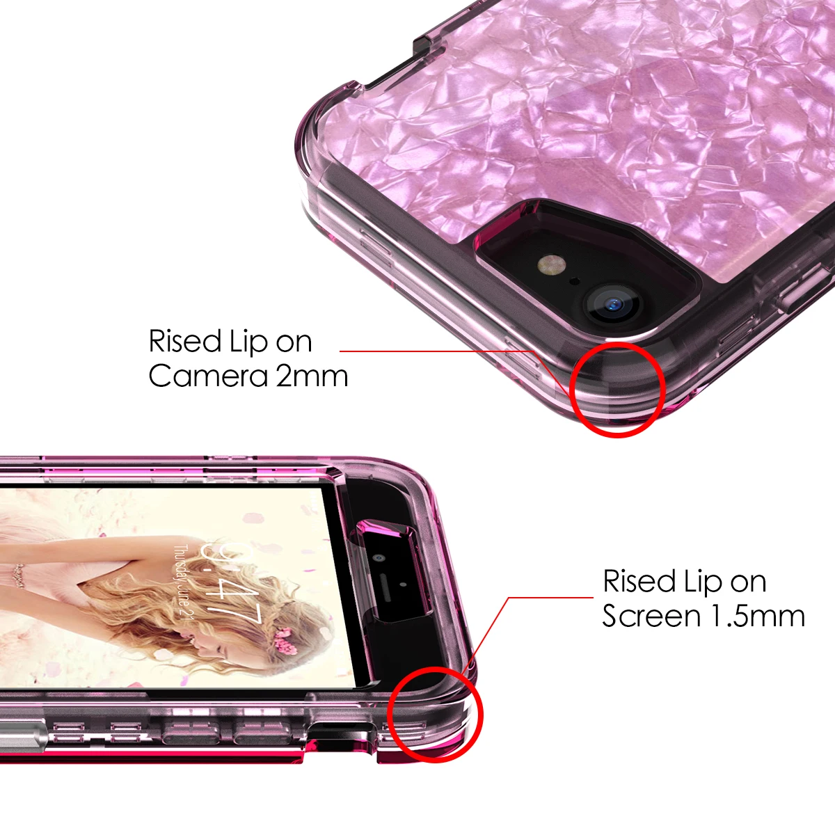 Роскошный чехол для телефона iphone 7 8 6 6s блестящий 3 в 1 Кристальный защитный