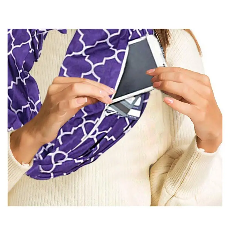 Старший леди бесконечный шарф с молнией одежда из джерси карманом Новая мода