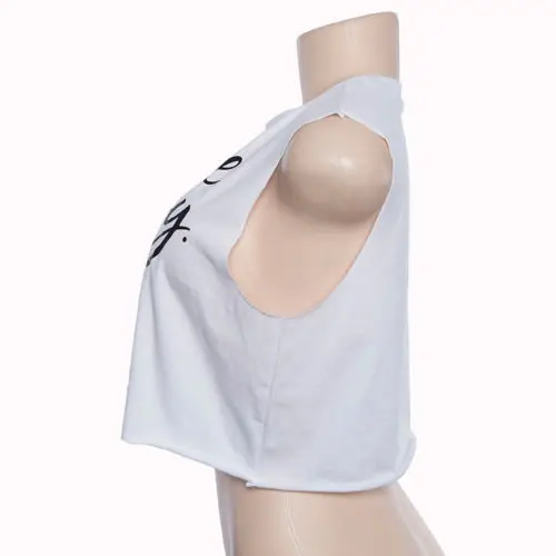 Модный женский летний жилет без рукавов с круглым вырезом и надписью|Майки| |