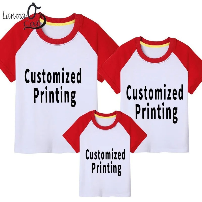 

Lanmaocat Mom And Son Daughter Dad Matching Clothes Outfits Personalized Shirts Clothes For Family Summer T Shirts Free Shipping