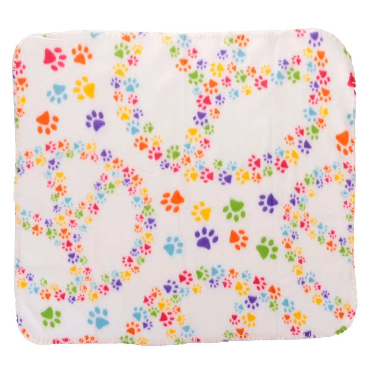 Одеяло для домашних животных Foot Print Pet Blanket из флиса с яркими царапинами, для кошек и собак, размером 60 x 70 см, белого цвета.