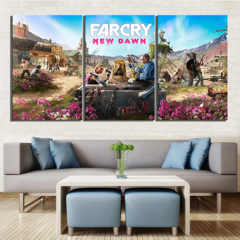 3 предмета игры плакат работа Картины FARCRY Новый постер с тематикой рассвета