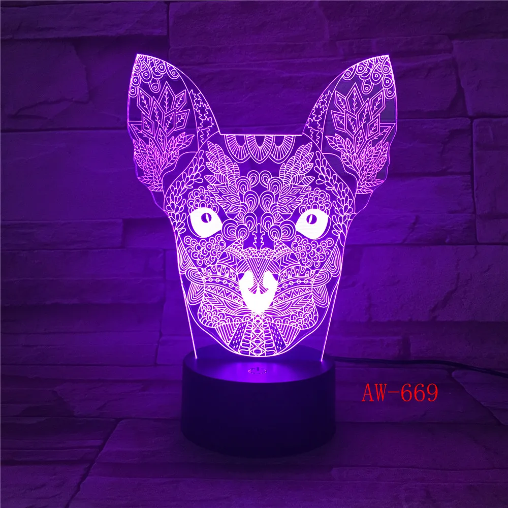 СВЕТОДИОДНЫЙ ночник в виде 3D кошки с USB-зарядкой комнатный декоративный