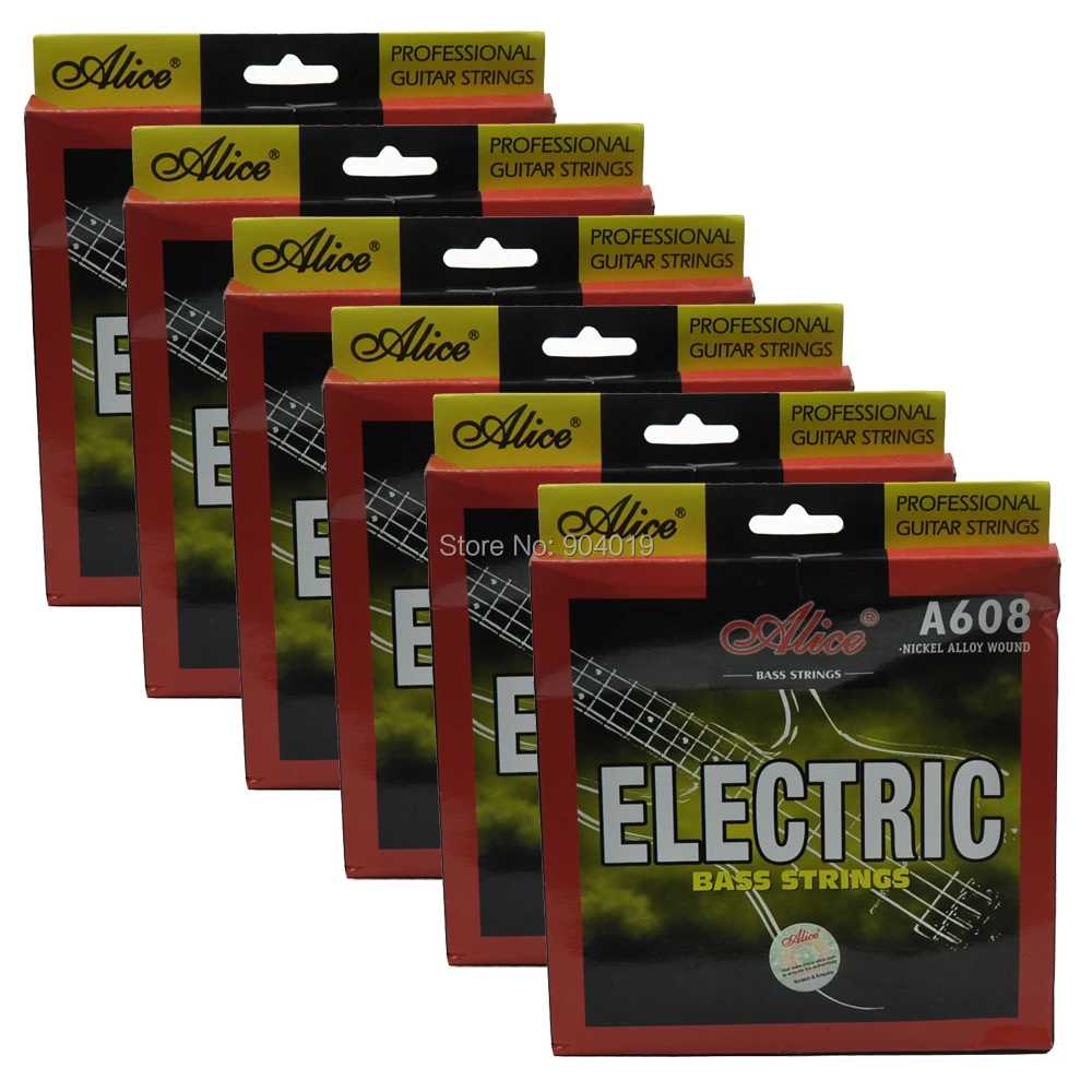 

6Sets Alice Electric Bass Strings Hexagonal Core Nickel Alloy Wound GDAE 4 Strings Set A608(4)M 045