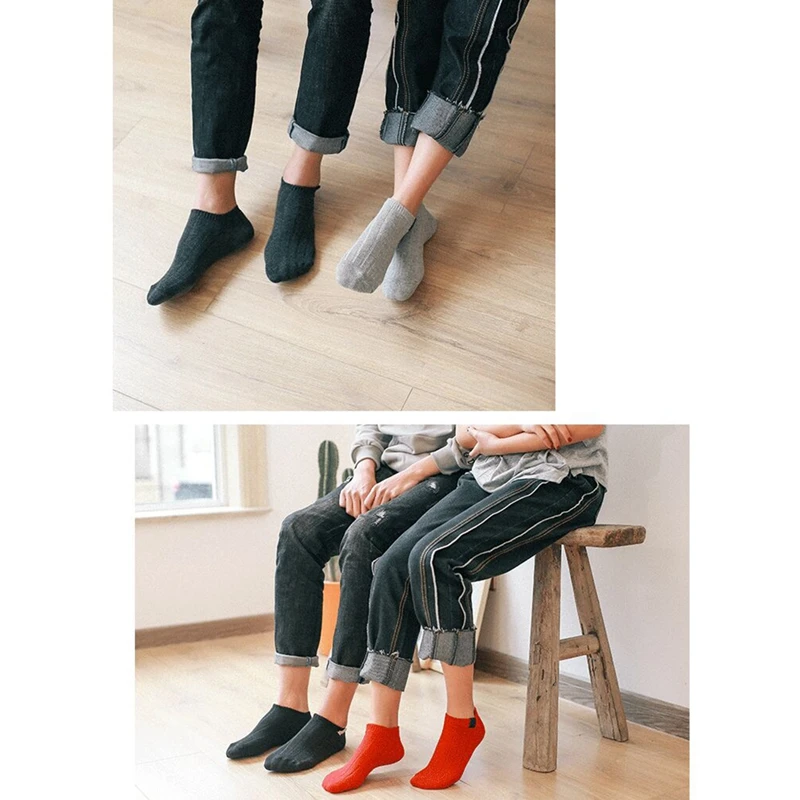 Harajuku Couple Cotton No Show Socks Men Women Knitted Warm Soft Short Preppy Style Solid Color Low Cut Ankle Unisex | Женская одежда