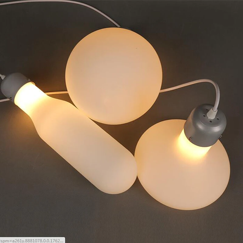 LED Creative Lights for Bar coffee shop Simple fish wire iron droplight Experimental bottle Chandelier | Освещение