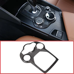 For Alfa Romeo Giulia Stelvio 2017-2019 Car Accessory Real Carbon Fiber Car Interior Center Console Gear Shift Panel Cover Trim